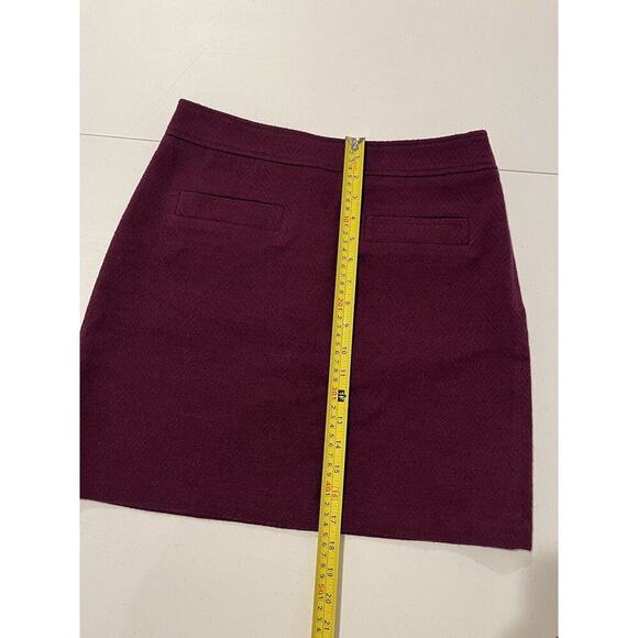 Loft Herringbone Tweed Shift Pocket Sz 4 Purple Mini Skirt Side Zip Lined - Picture 7 of 10